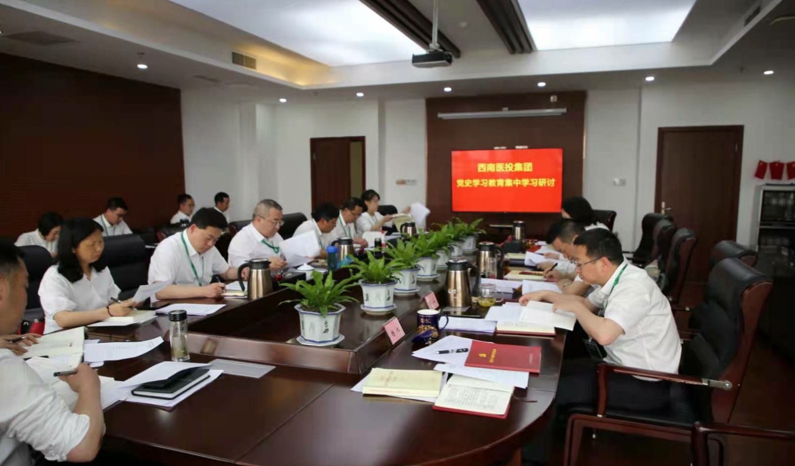 西南醫(yī)投集團開展黨史學(xué)習(xí)教育集中學(xué)習(xí)研討.jpg